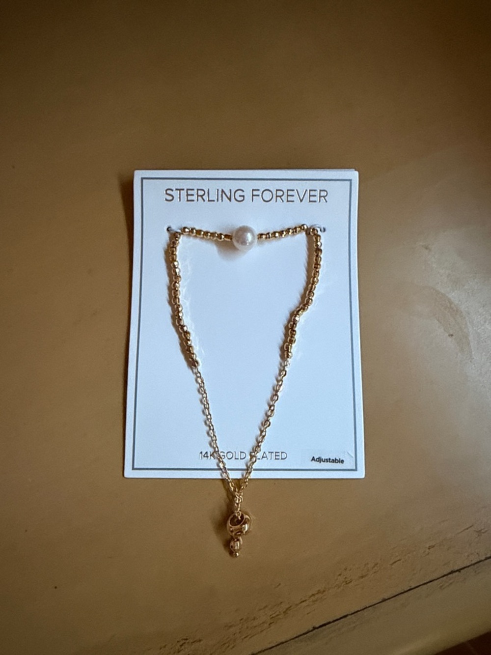 Sterling Forever 14k Gold Plated with Pearl Bracelet